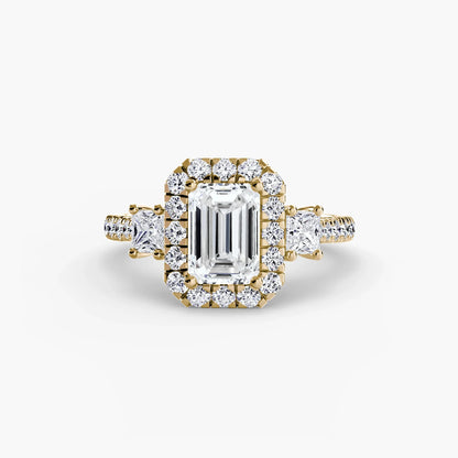 Three-Stone Ring with Halo 2