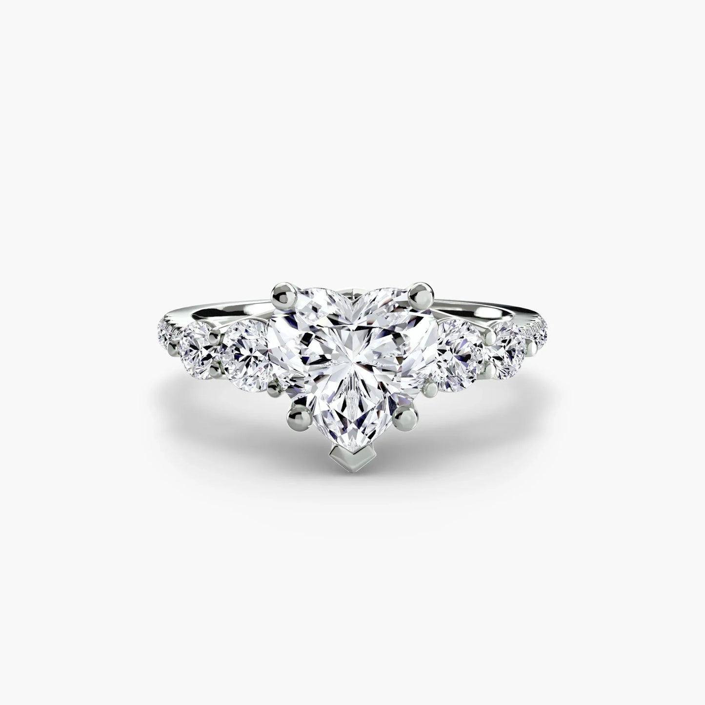 Five Stone Ring with Pavé Band