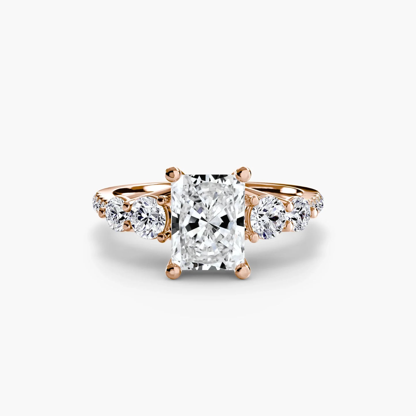 Five Stone Ring with Pavé Band