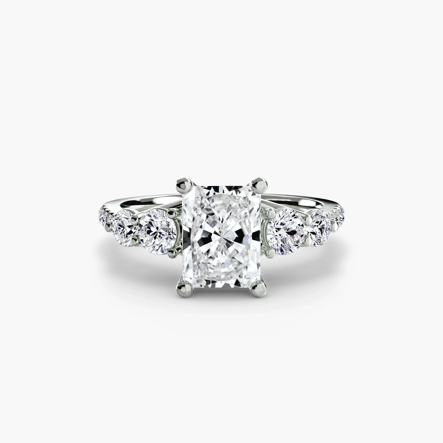 Five Stone Ring with Pavé Band