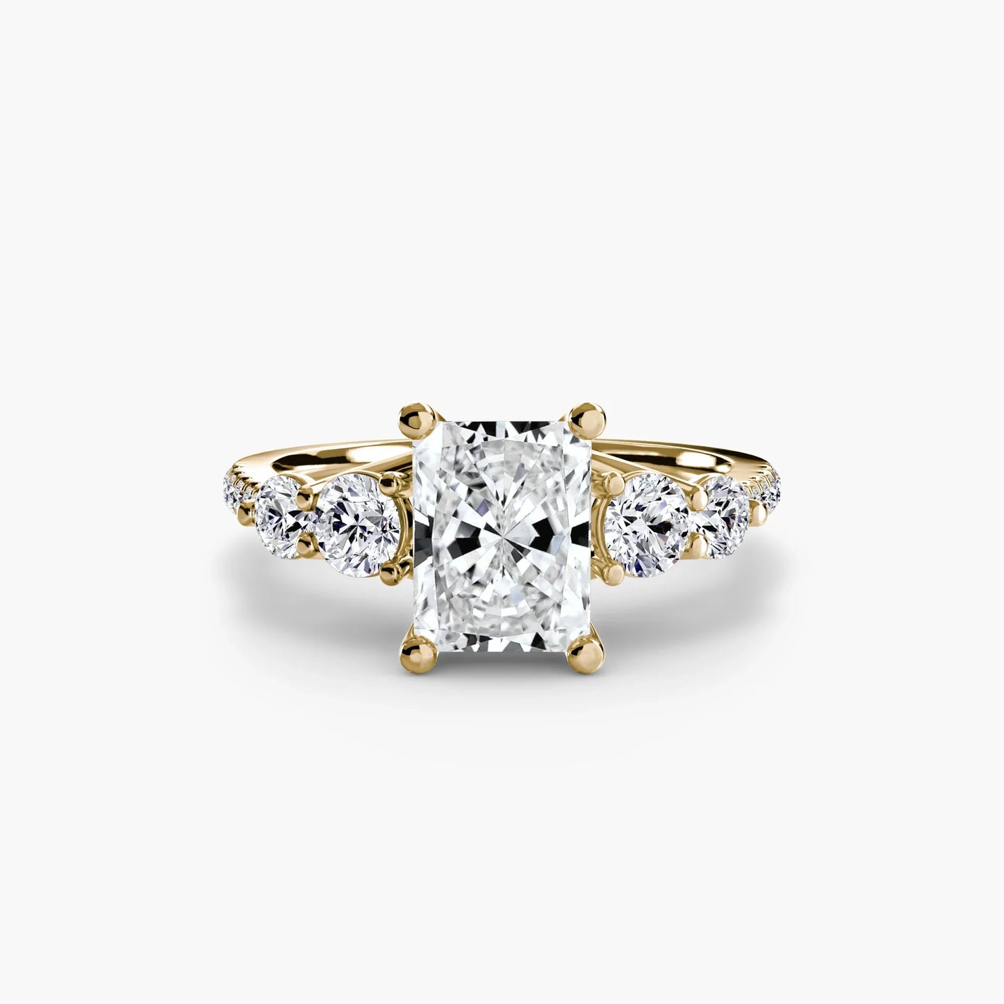 Five Stone Ring with Pavé Band
