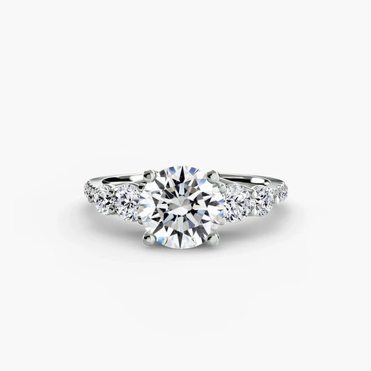 Five Stone Ring with Pavé Band