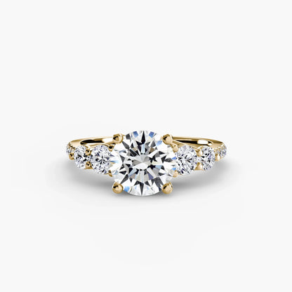 Five Stone Ring with Pavé Band