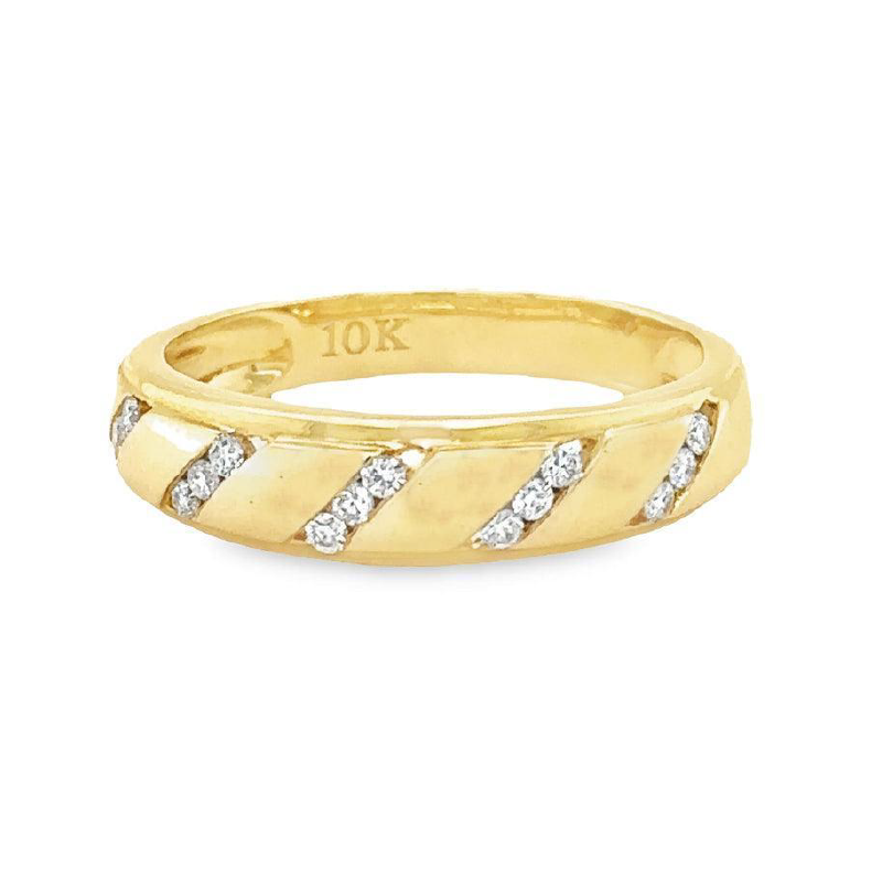 10K Yellow Gold 0.20TDW Diamond Men's Band