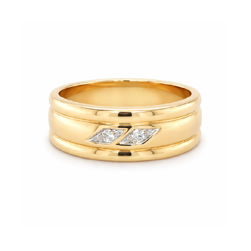10K Yellow gold and 0.04TDW Diamond Women's Band