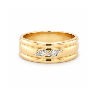10K Yellow gold and 0.04TDW Diamond Women's Band