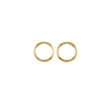 10K Yellow Gold 12mm Sleeper Earrings