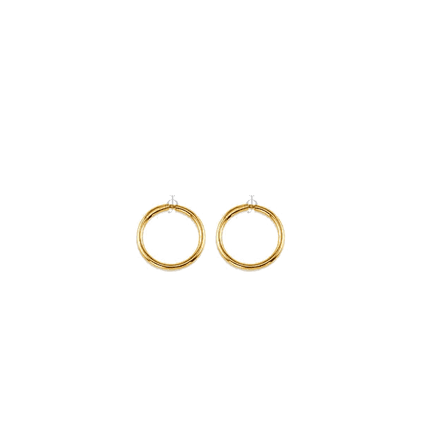 10K Yellow Gold 12mm Sleeper Earrings