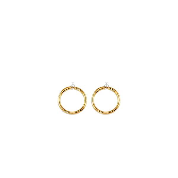 10K Yellow Gold 12mm Sleeper Earrings
