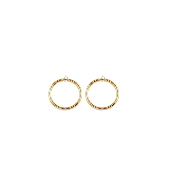 10K Yellow Gold 14mm Sleeper Earrings
