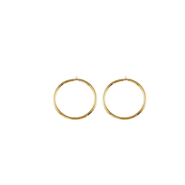 10K Yellow Gold 17mm Sleeper Earrings