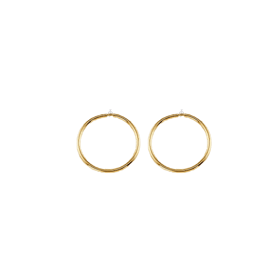 10K Yellow Gold 17mm Sleeper Earrings
