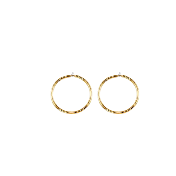 10K Yellow Gold 17mm Sleeper Earrings