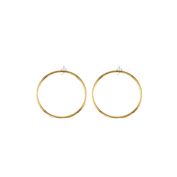 10K Yellow Gold 22mm Sleeper Earrings