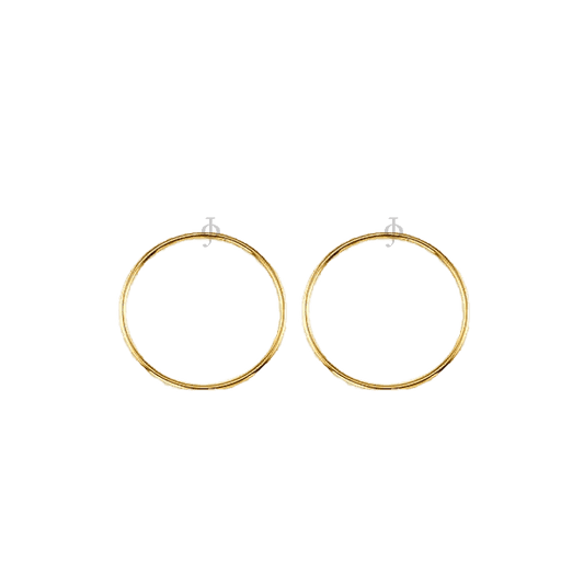 10K Yellow Gold 22mm Sleeper Earrings