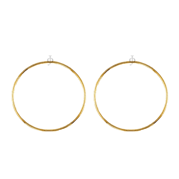 10K Yellow Gold 32mm Sleeper Earrings