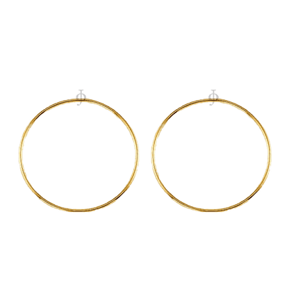 10K Yellow Gold 32mm Sleeper Earrings