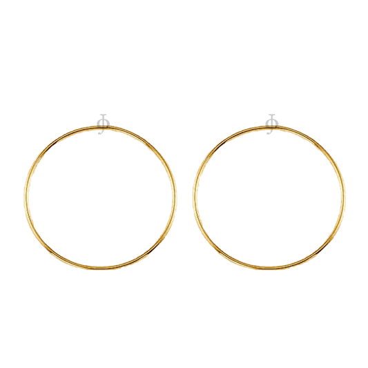 10K Yellow Gold 32mm Sleeper Earrings