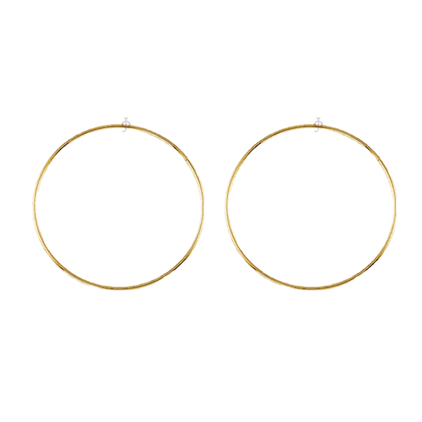 10K Yellow Gold 42mm Sleeper Earrings