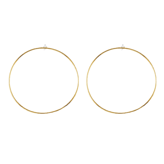 10K Yellow Gold 52mm Sleeper Earrings