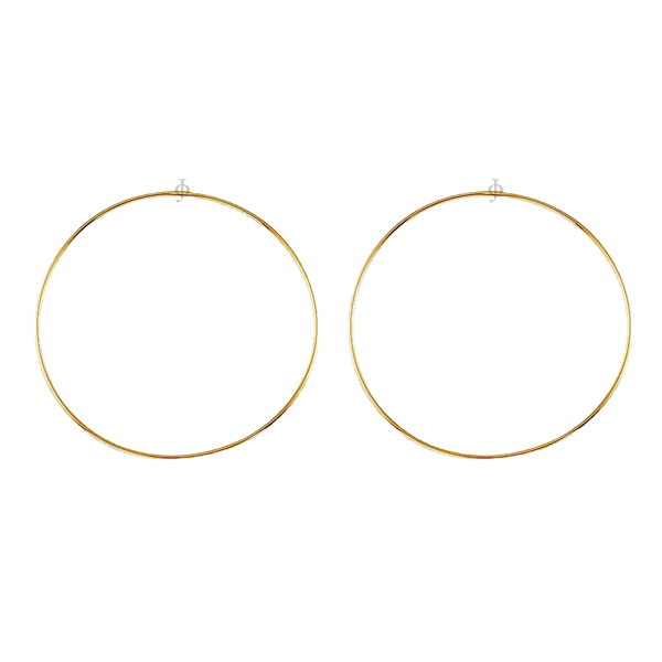 10K Yellow Gold 52mm Sleeper Earrings