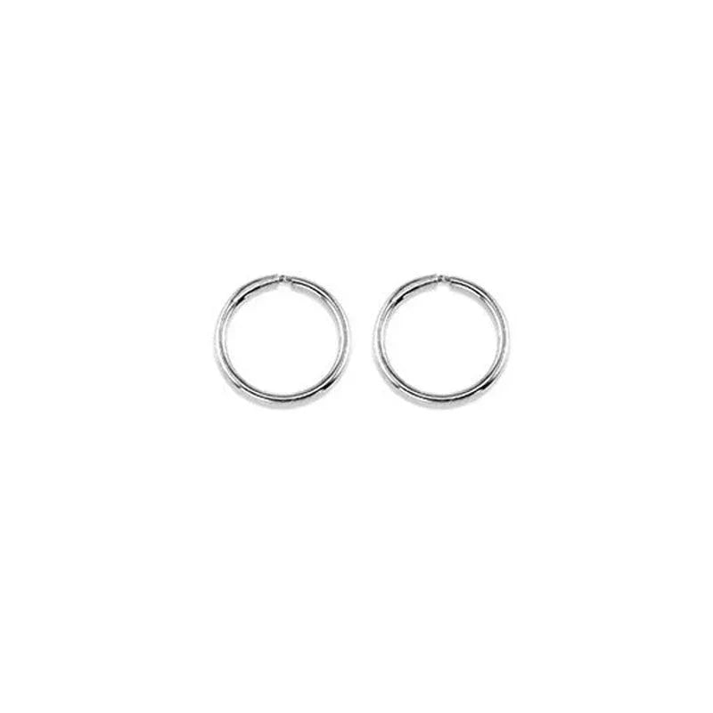 10K White Gold 12mm Sleeper Earrings