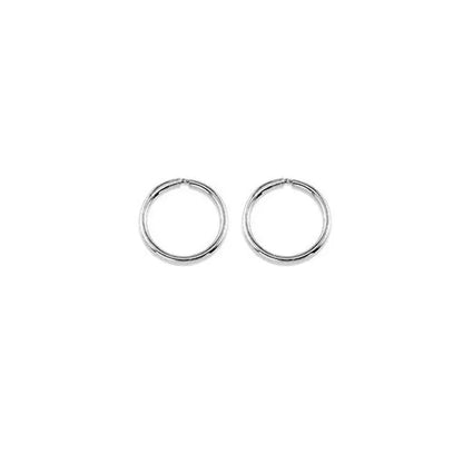 10K White Gold 12mm Sleeper Earrings