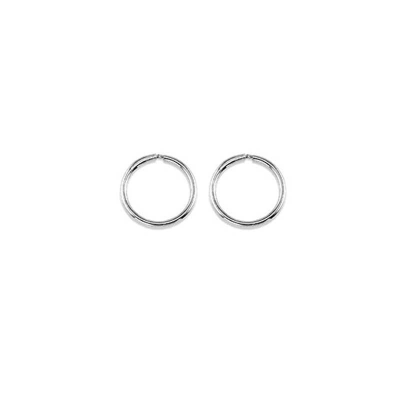 10K White Gold 12mm Sleeper Earrings