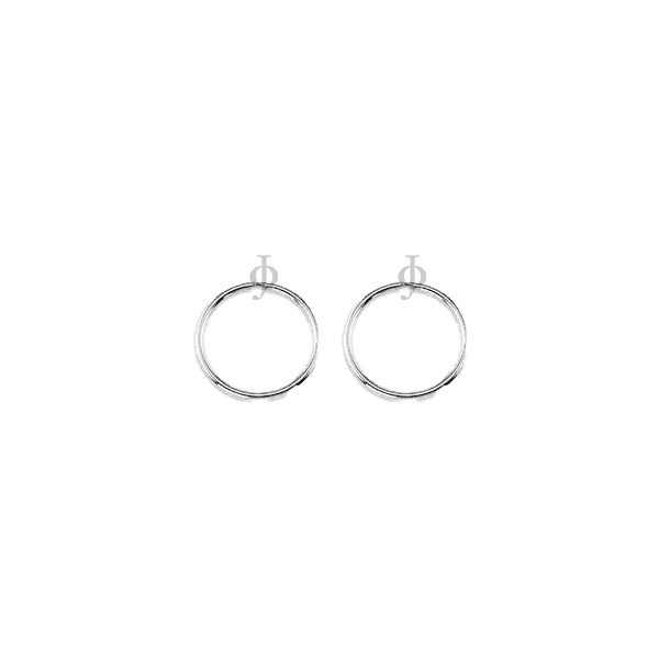 10K White Gold 14mm Sleeper Earrings
