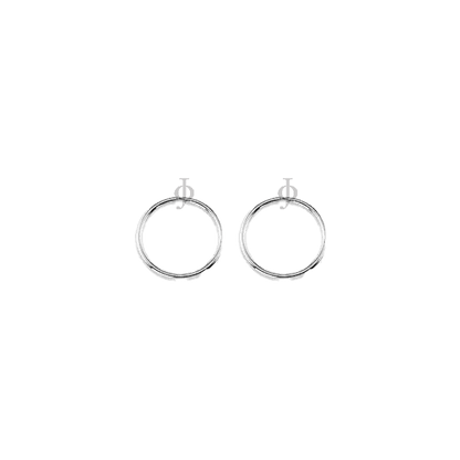 10K White Gold 14mm Sleeper Earrings