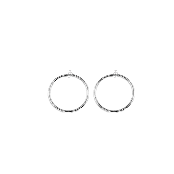 10K White Gold 17mm Sleeper Earrings