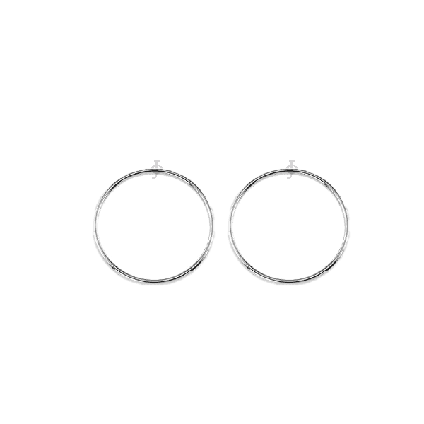 10K White Gold 22mm Sleeper Earrings