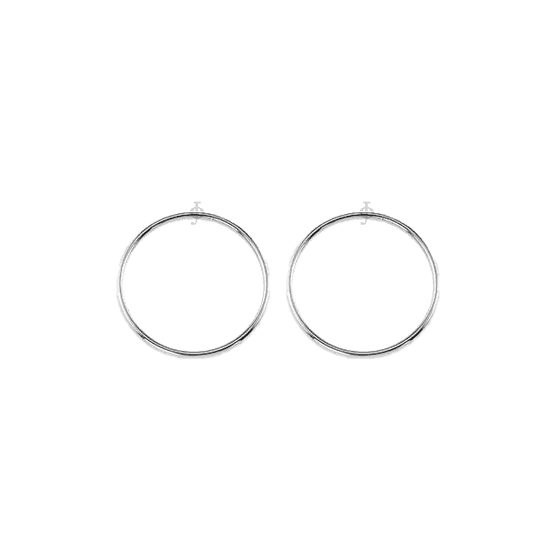 10K White Gold 22mm Sleeper Earrings