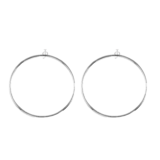 10K White Gold 32mm Sleeper Earrings