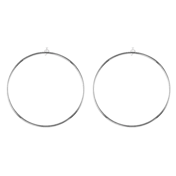 10K White Gold 42mm Sleeper Earrings