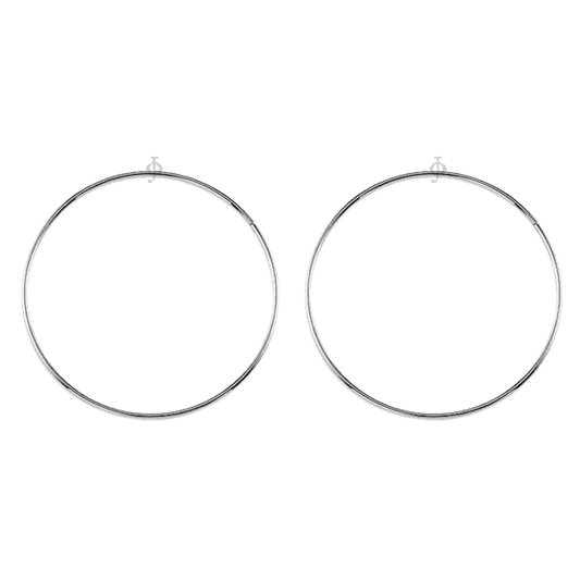 10K White Gold 42mm Sleeper Earrings