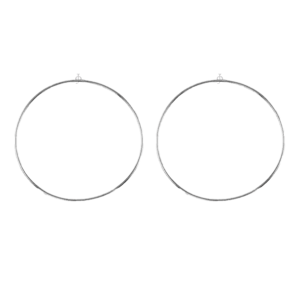 10K White Gold 52mm Sleeper Earrings
