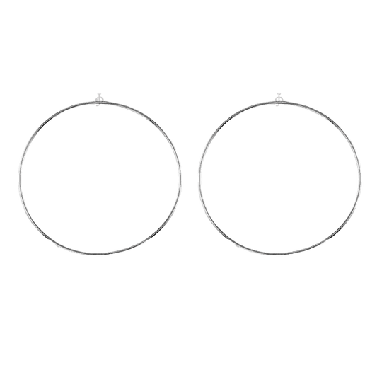 10K White Gold 52mm Sleeper Earrings