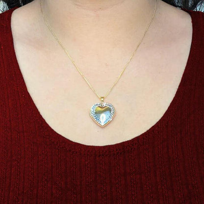 10K Yellow And White Gold Heart Locket