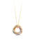 10K Yellow, White and Rose Gold CZ Forever Love Ring Pendant with Chain