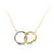 10K Yellow and White Gold Infinity Circle of Life Pendant with Chain