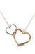10K Rose and White Gold Heart in Heart Necklace