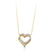 10K Yellow Gold CZ Heart on Heart Necklace