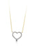 10K Yellow and White Gold CZ Heart Necklace