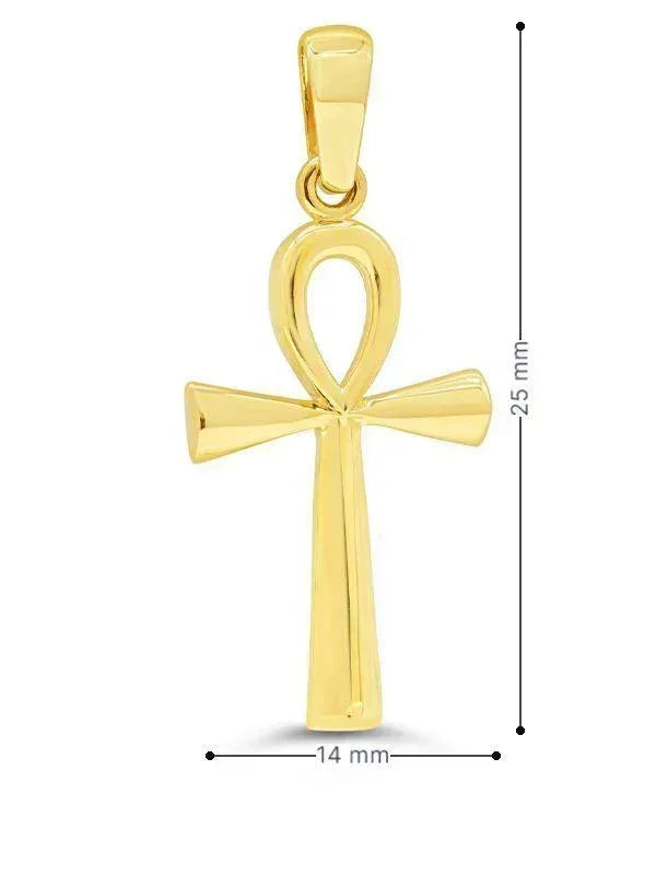 10 Karat Yellow Gold Egyptian Ankh Cross Pendant