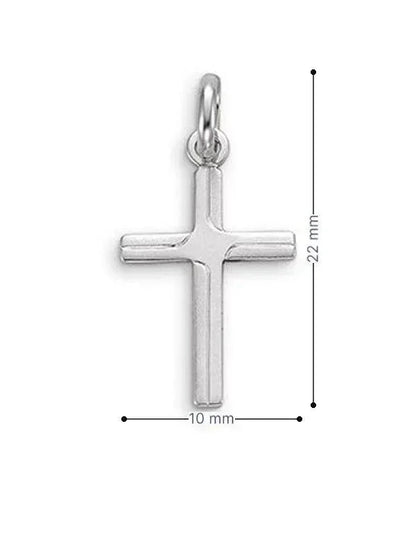 10 Karat White Gold Religious Classic Italian Cross Pendant