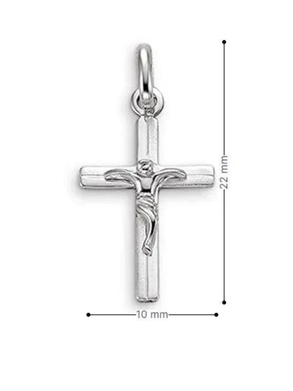 10 Karat White Gold Crucifix Cross Religious Pendant