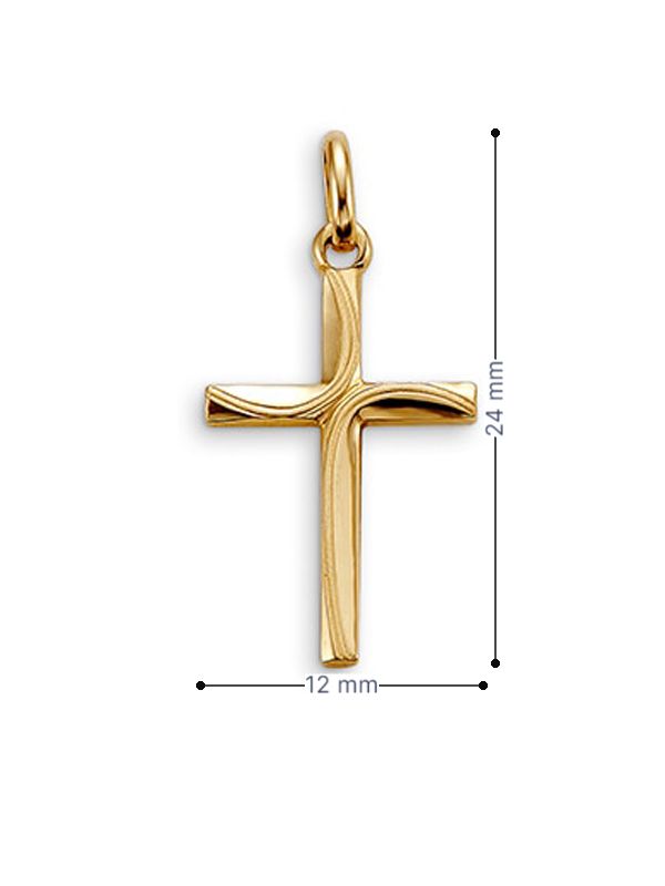10 Karat Yellow Gold Small Fancy Cross Pendant