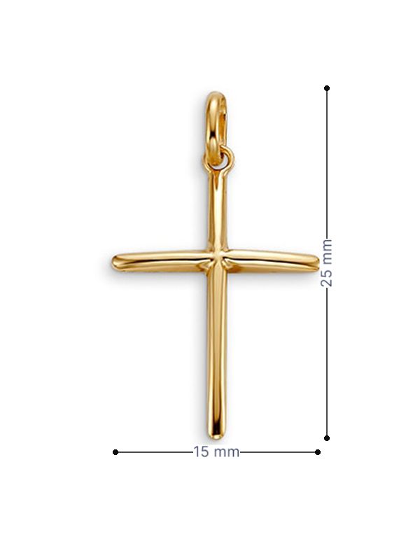 10 Karat Yellow Gold Simple Religious Cross Pendant