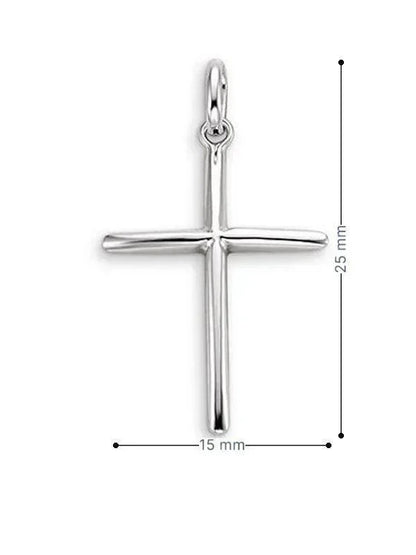 10 Karat White Gold Simple Religious Cross Pendant